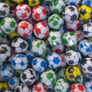 balls sports (CHOCOLATE) (V) MULTICOLOURED FOOTBALLS DESIGN (200G)