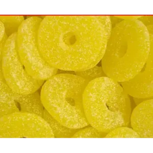 Fruit shaped PINEAPPLE SLICES (FIZZY) (VEGAN) (200G)